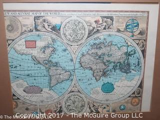 Set of 4 framed world maps