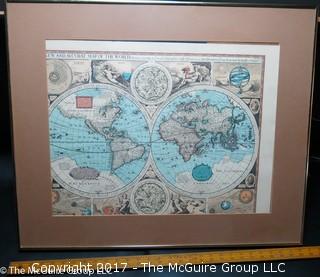 Set of 4 framed world maps