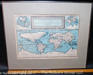 Set of 4 framed world maps