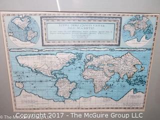 Set of 4 framed world maps