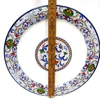 ARM Ceramica Hand Painted Italian Platter.  18" diameter