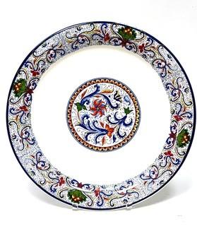 ARM Ceramica Hand Painted Italian Platter.  18" diameter