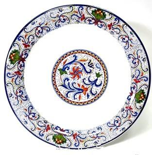 ARM Ceramica Hand Painted Italian Platter.  18" diameter