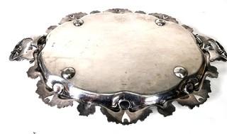 Ornate Victorian Engraved Silver Plate Serving Platter by Barbour Silver Co., BSCEP circa 1880