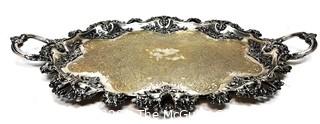 Ornate Victorian Engraved Silver Plate Serving Platter by Barbour Silver Co., BSCEP circa 1880