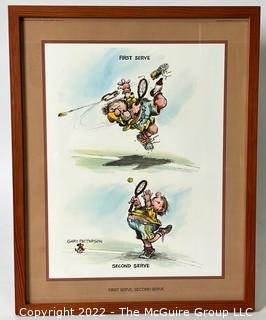 Framed Under Glass First Serve, Second Serve Tennis Print by Gary Patterson