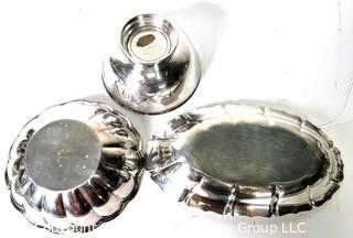 Three (3) Silver Plated Bowls and Serving Trays by Reed and Barton and Holiday.