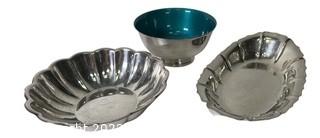 Three (3) Silver Plated Bowls and Serving Trays by Reed and Barton and Holiday.