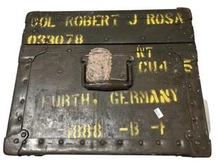 Vintage WWII Military Foot Locker Trunk. 13" x 17" x 32" 