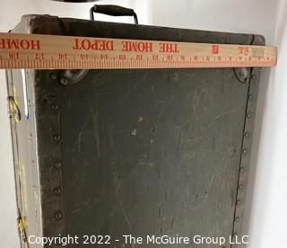 Vintage WWII Military Foot Locker Trunk. 13" x 17" x 32" 