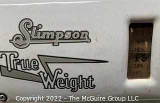 Stimpson True Weight Butcher Shop Meat Scale with Porcelain Enamel Finish.  19" x 19" x 24"