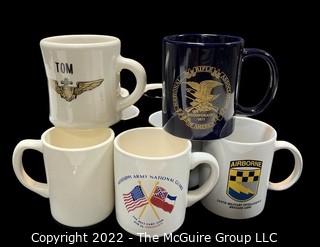 Collection of U.S. Military Insignia Coffee Mugs 