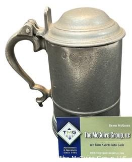 Pewter Stein with Hinged lid Marked USA with Hallmarks  