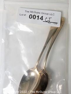 Two (2) Gorham 14kt Gold Teaspoons Made for Baily Banks & Biddle.  52 grams