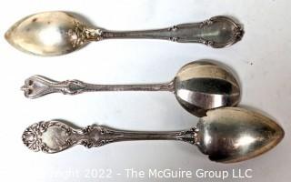 Twenty Five (25) Sterling Silver Spoons - Grapefruit and Bullion.  585 grams