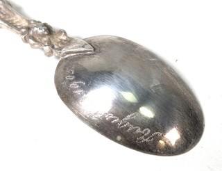 Pierced Sterling Silver Spoon with Netherlands Coat of Arms on Handle, Dated 1905.  29 grams. 