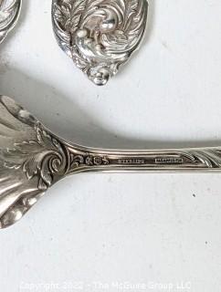 Set of Sterling Silver Flatware in Same Pattern with British Hallmarks.  1441 grams total weight excluding dinner knives. 