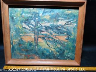 Framed oil landscape 