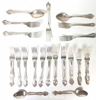 Twenty (20) Pieces of Sterling Silver Flatware, all with Hallmarks. Includes RW&S.  794 Grams. 