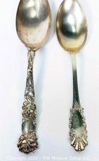 Twenty One (21) Sterling Silver Teaspoons Flatware by Various Makers, All with Hallmarks. 445 grams.