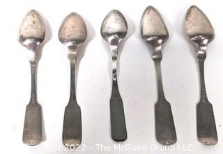 Group of Sterling Silver Spoons and Butter Knives. 480 grams.