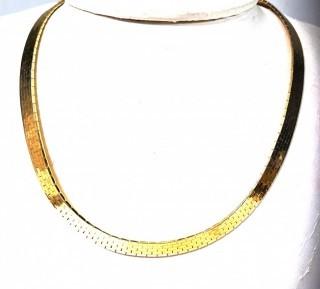 14kt Made in Italy, Yellow Gold Herringbone Chain Necklace in Gift Box. 41 grams.  