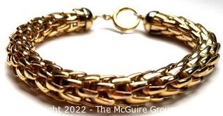 12kt Gold Filled Hollow Franco Link Bracelet 