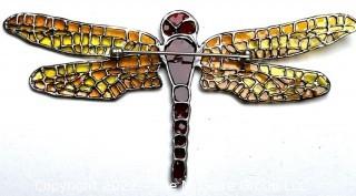 MOMA Reproduction Tiffany Silhouetted Dragonfly Pin in Box.