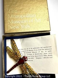 MOMA Reproduction Tiffany Silhouetted Dragonfly Pin in Box.