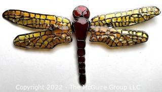 MOMA Reproduction Tiffany Silhouetted Dragonfly Pin in Box.