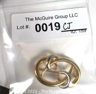 14kt Yellow Gold Made in Italy Algerian Love Knot Brooch.  6 grams