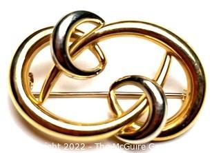 14kt Yellow Gold Made in Italy Algerian Love Knot Brooch.  6 grams