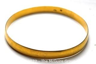 18kt Gold Bangle Bracelet.  Marks Illegible, but Tested.  16.8 grams