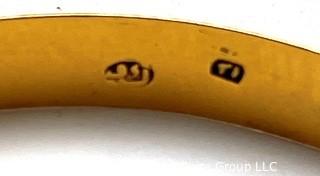 18kt Gold Bangle Bracelet.  Marks Illegible, but Tested.  16.8 grams