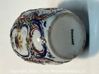 Hand Painted Porcelain Bud Vase Marked Germany.  4" Tall 