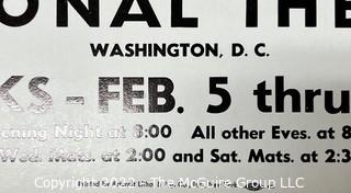 Washington DC's National Theatre 2 Broadside Lobby Posters 