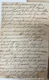 Late 19th C Hand written letter from mother to daughter at Smith College describing and illustrating new clothing she is making  