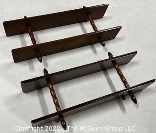 Two (2) Wood Wall Hanging Trinket Shelves