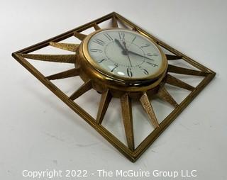 Mid Century Metal Electric Wall Clock. Model 81. United Clock Corp. Brooklyn NY