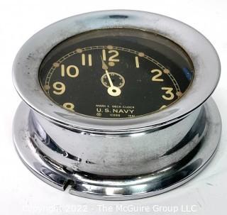 U.S. Navy Deck Clock. No movement.  8" diameter.