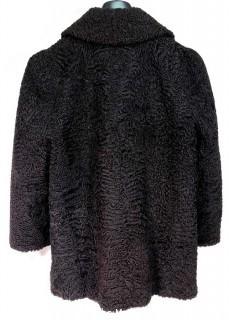 Vintage Black Curly Persian Lamb Coat with Silk Lining.  Approximately a size S/M