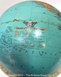 Mid Century Modern Replogle World Globe on Wire Stand. 