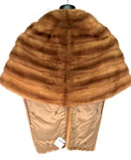 Vintage Honey Blonde Mink Fur Stole or Coat with Silk Lining. 