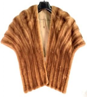 Vintage Honey Blonde Mink Fur Stole or Coat with Silk Lining. 