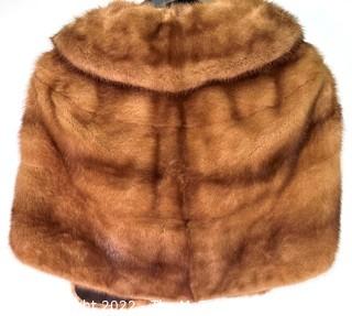 Honey Blonde Mink Fur Capelet or Stole Made by Rosendorf Evans in Washington DC.  