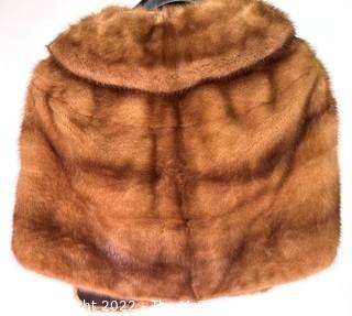 Honey Blonde Mink Fur Capelet or Stole Made by Rosendorf Evans in Washington DC.  