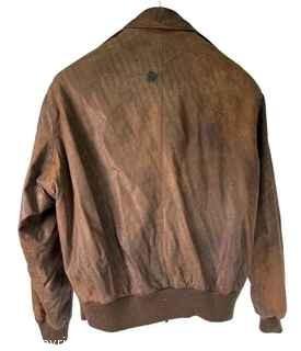 Men's Luis Alvear Brown Leather Bomber Jacket.  Size XL.