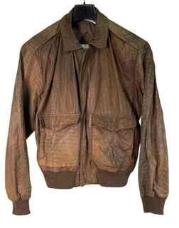 Men's Luis Alvear Brown Leather Bomber Jacket.  Size XL.