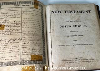 Leather Bound Family Bible with Family Record, 1835 