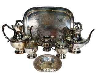 Seven (7) Piece Sheridan Silver Company Tea Set, Silver Plate.